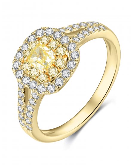 MULTI TONE CUSHION DIAMOND ENGAGEMENT RING (TR4157)
